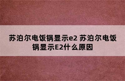 苏泊尔电饭锅显示e2 苏泊尔电饭锅显示E2什么原因